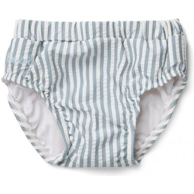 Liewood Frej Seersucker Dětské plavky Sea Blue White – Zboží Dáma