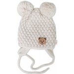 Baby Nellys Zimní pletená čepice Teddy Bear na zavazování ecru – Zbozi.Blesk.cz