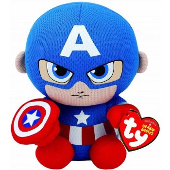 TY Beanie Babies hrdinové Marvelu Kapitán Amerika 41189 15 cm