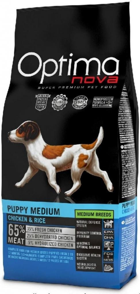 Optima Nova Dog Puppy Medium Chicken & Rice 12 kg