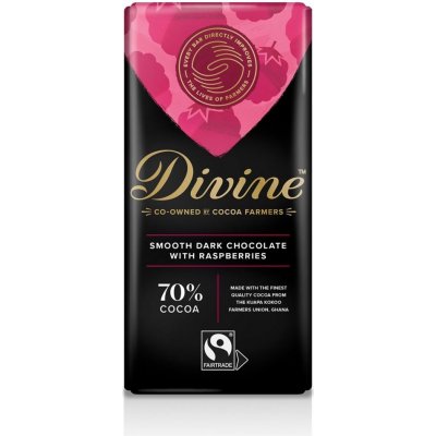 Divine hořká s malinami 70% 90 g – Zboží Mobilmania