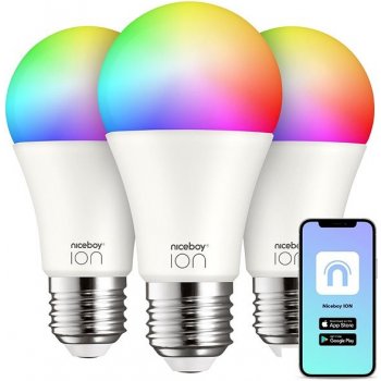 Niceboy ION SmartBulb RGB E27, 9 W, set 3 ks