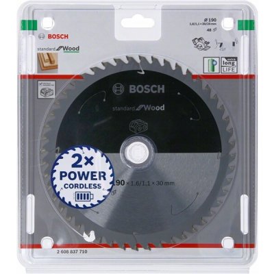 BOSCH Kotoučová pila na dřevo 190 mm 48 zubů AKU – Hledejceny.cz