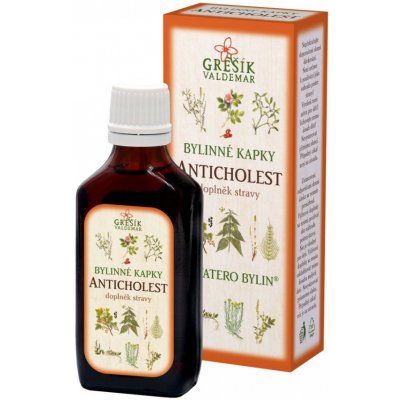 Grešík bylinky na cholesterol kapky Anticholest 40% líh 50 ml