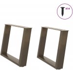 Omaxi 314352 Nohy konferenčního stolku ve tvaru U 2 ks přírodní ocel 70 x 42-43 cm ocel – Zboží Dáma