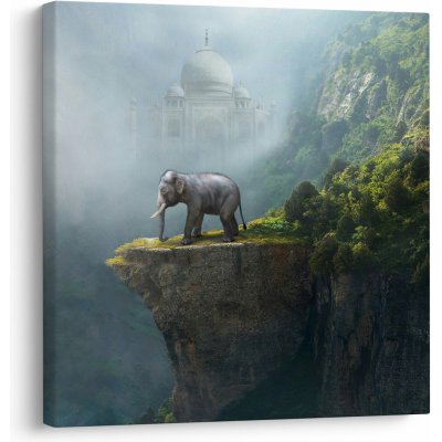 Obraz - Slůně na vrcholku Taj Mahal, jednodílný 70x70 cm – Hledejceny.cz