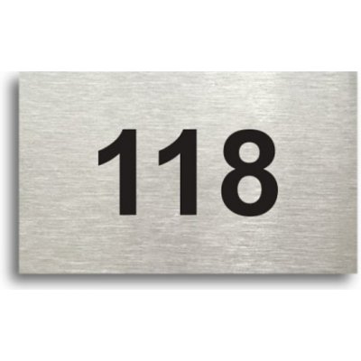 ACCEPT Číslo na dveře - typ 03 (50x30mm) - stříbrná tabulka - černý tisk
