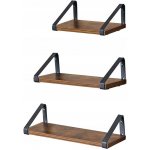VASAGLE Nástěnná police s kovovou konzolí industriální 3 ks – Zboží Dáma