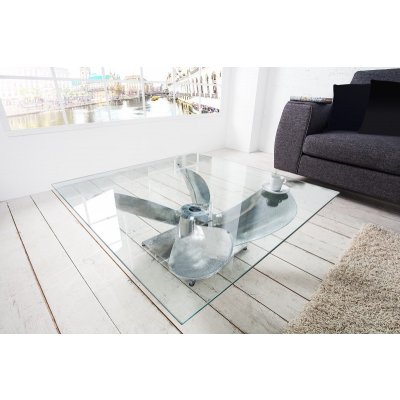 Ainnde OCEAN 85 cm stříbrný / sklo – Zboží Mobilmania