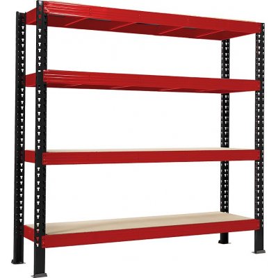 Trestles Regál RNC 2000 x 2000 x 600 4 police červenočerná – Zboží Dáma