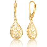 JVD Dámské zlaté visací náušnice na patent ryz. 585/1000 ZE0943XJ81-8200 – Zboží Mobilmania