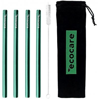 Ecocare ekologická kovová brčka Maxi Green 21,5 × 1,2 cm 4 ks – Hledejceny.cz