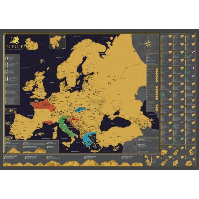 Stírací mapa Evropa, 84,1 x 59,4 cm – Hledejceny.cz