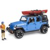 Model Bruder Terénní auto Jeep Wrangler Rubicon Unlimited s kajakem a figurkou 1:16 02529 12182D