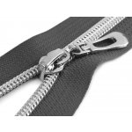 Prima-obchod Spirálový zip No 7 délka 75 cm se stříbrnými zoubky, barva 312 šedá tmavá – Zboží Mobilmania