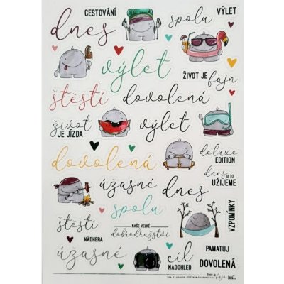 HuráPapír Samolepky A5 - Život je fajn, texty – Zboží Dáma