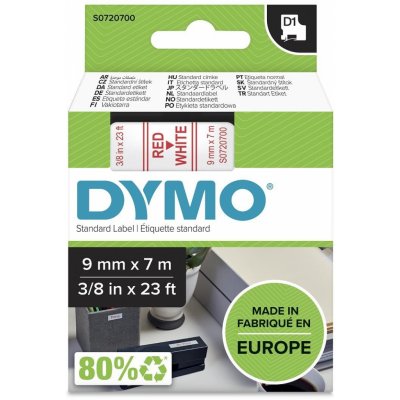 DYMO páska D1 9mm x 7m, červená na bílé, 40915, S0720700 – Hledejceny.cz