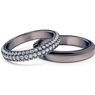 Savicki Snubní prsteny černé zlato půlkulaté diamanty SAV OBR M3 D CZ – Zboží Mobilmania