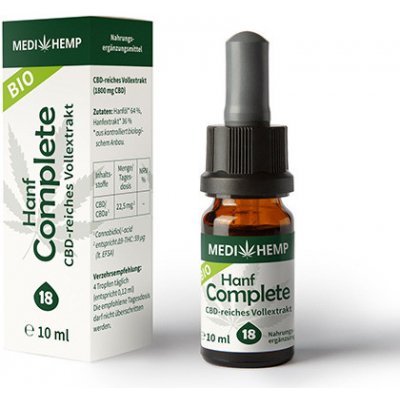 Medihemp CBD konopný olej BIO complete 1800 mg 18% 10 ml – Zbozi.Blesk.cz