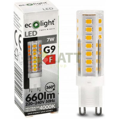 ECOLIGHT LED žárovka G9 - 7W - 660lm - 4000k - neutrální bílá – Sleviste.cz