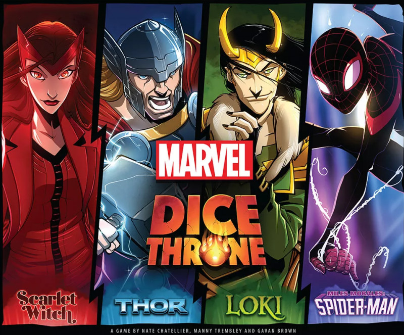 USAopoly Dice Throne Marvel 4-Hero Box (Scarlet Witch, Thor, Loki, Spider-Man)