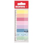 Samolepicí záložky Kores Index Strips - 8 x 25 lístků / pastelové – Hledejceny.cz