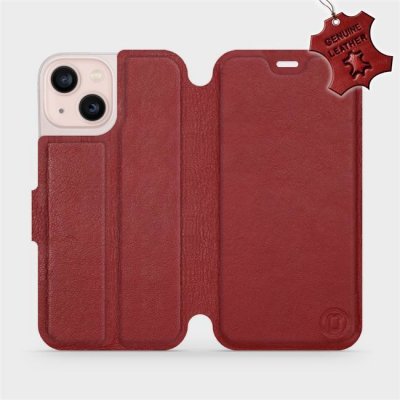Pouzdro Mobiwear flipové Apple iPhone 13 Mini - Tmavě červené - L_DRS Dark Red Leather – Zboží Mobilmania