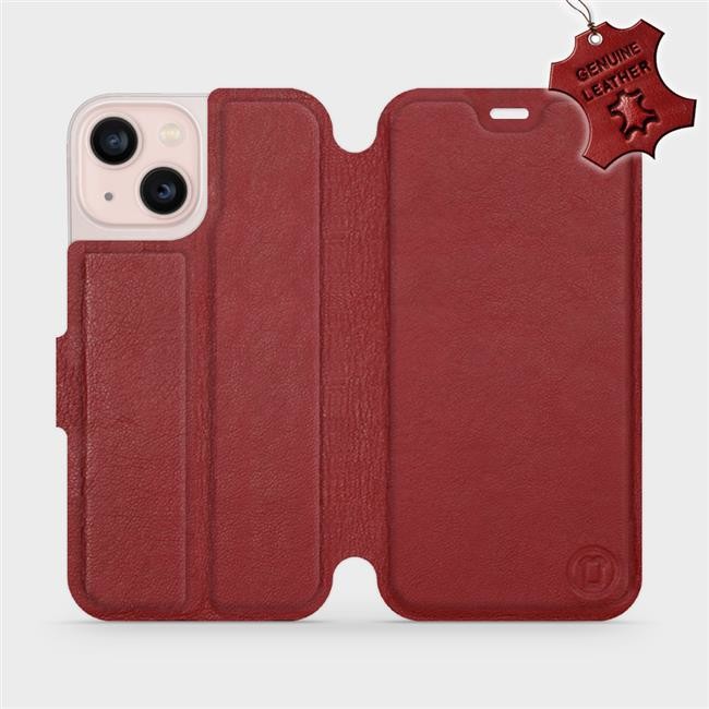 Pouzdro Mobiwear flipové Apple iPhone 13 Mini - Tmavě červené - L_DRS Dark Red Leather