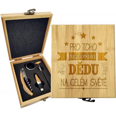 Sablio Dárková sada na víno Pro toho nejlepšího dědu: 147×168×49 mm – Hledejceny.cz
