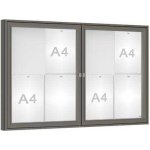 PROCITY Venkovní vitrína model 1000 dvoukřídlá, 8 x A4, plexi, šedá PRO | Zboží Auto
