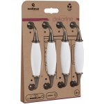 Walteco Set nábytkových úchytek 128mm, antik mosaz a bílý porcelán, 4 ks , 7741 – HobbyKompas.cz
