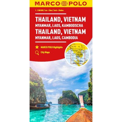 Thailand, Vietnam, Laos, Cambodia Marco Polo Map – Hledejceny.cz