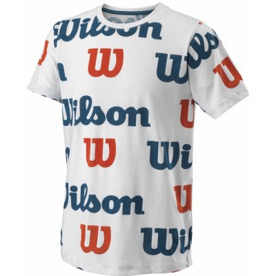 Wilson All Over Logo Tech Tee B White