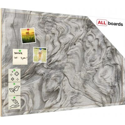 Allboards TK96D_00111 Korková tabule s potiskem ZKAMEŇELÉ DŘEVO 90 x 60 cm – Zboží Živě