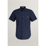 Gant košile reg micro print SS shirt modrá – Zboží Mobilmania