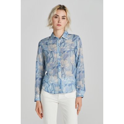 Gant reg magnolia print cot silk shirt modrá – Zboží Mobilmania