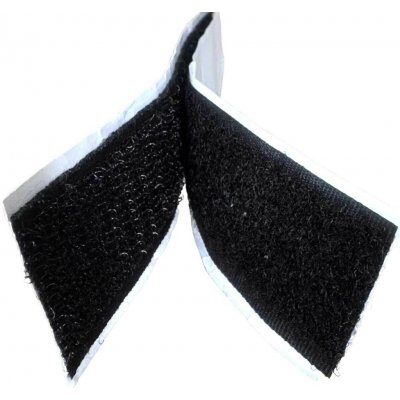 Pásek na suchý zip s lepidlem černý 2x10 cm, šířka 20 mm – Hledejceny.cz