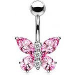 Šperky4U piercing do pupíku motýlek WP01011-P – Zboží Dáma