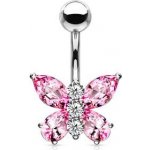 Šperky4U piercing do pupíku motýlek WP01011-P – Sleviste.cz