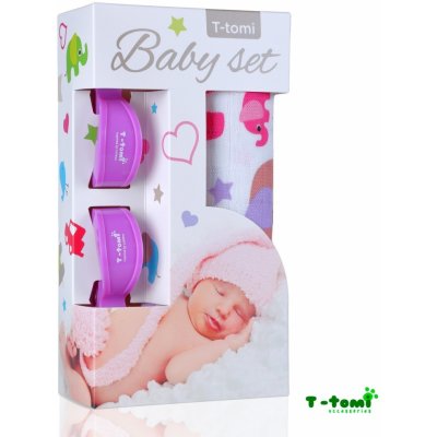 T-tomi Baby set bambusová osuška růžoví sloni – Zbozi.Blesk.cz