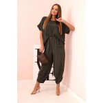 Fashionweek souprava dámské halenky a kalhot ze vzdušné a jemné viskózy K5920 khaki – Sleviste.cz