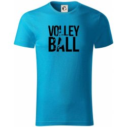 Volleyball nápis triko z organické bavlny světlý tyrkys