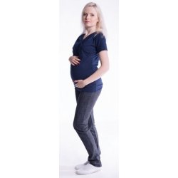 Be MaaMaa těhotenské kojící triko s kapucí krátký rukáv grafit