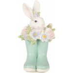 Clayre & Eef Dekorace králík v modrých holínkách s květy - 9*9*15 cm – Hledejceny.cz