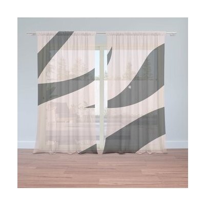Sablio Záclony Růžový vzor zebry: 2ks 150x250cm – Hledejceny.cz
