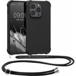 Pouzdro kwmobile Pevné silikonové Crossbody Apple iPhone 14 Pro černé s popruhem přes rameno nebo na krk – Sleviste.cz