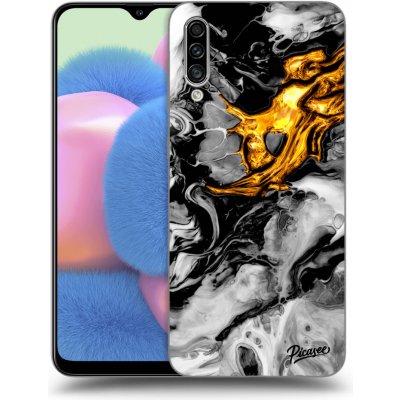 Pouzdro Picasee silikonové Samsung Galaxy A30s A307F - Black Gold 2 čiré – Zbozi.Blesk.cz