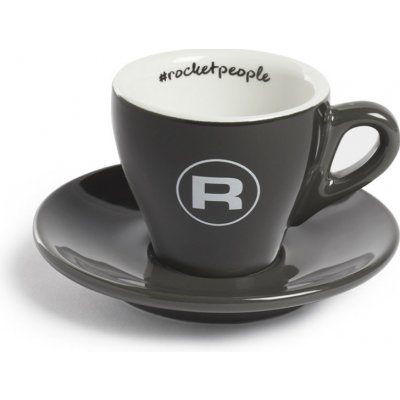 Rocket Espresso šálek s podšálkem #rocketpeople tmavě šedý 6 x 60 ml – Zboží Mobilmania