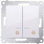 Simon Kontakt 54 Premium Bílý křížový dvojnásobný s podsvícením modul 10 AX rychlospojka, DW7/2L.01/11 – Hledejceny.cz