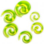 Šperky4U roztahovák do ucha spirála průhledná zelená EP1021-03 – Zboží Dáma